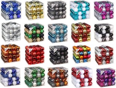 Набір прикрас на ялинку 64 шт. 6 см, пластикові, стійкі до пошкоджень, мідно-коричневі