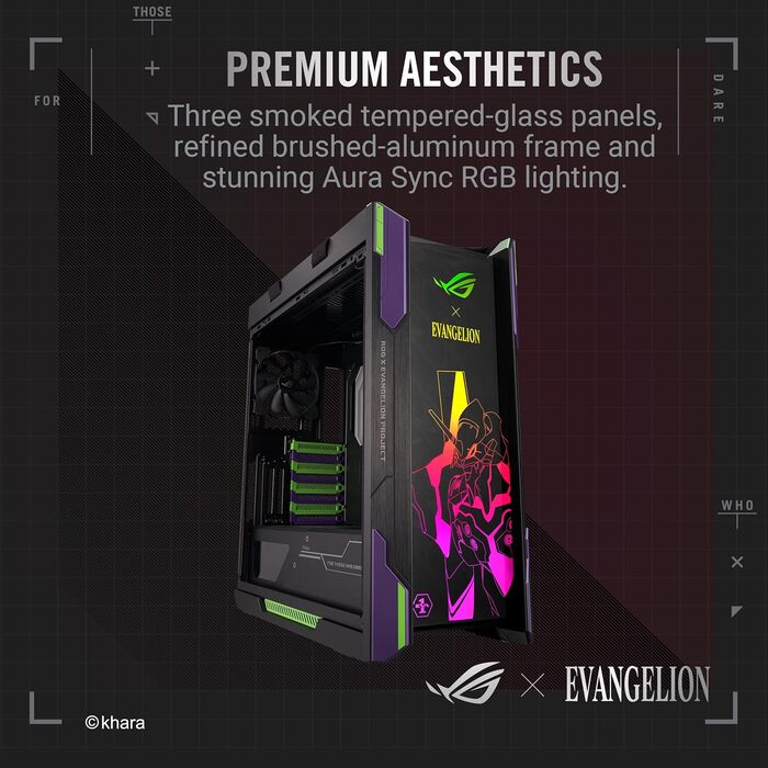 Корпус ПК ASUS TUF Gaming TG Black (Evangelion) з двома камерами, підтримка 360 мм радіаторів та 13 вентиляторів 120 мм, Panoramic View Glass