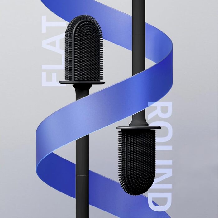 Силіконова щітка для унітазу Klobürste з кріпленням на стіну без свердління, чорна