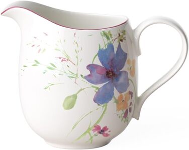 Молочник Villeroy & Boch Mariefleur Basic з преміум порцеляни, 600 мл, білий з квітковим декором, підходить для посудомийки