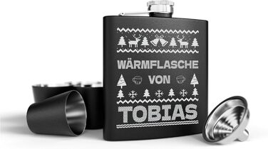 Набір фляг з гравіюванням - персоналізований з іменем - ідеальний подарунок на весілля та для чоловіків - нержавіюча сталь (дизайн 9)