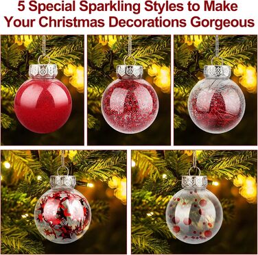 Набір прикрас на ялинку: 30 пластикових кулі діаметром 6 см (червоні)