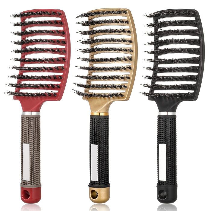 Набір гребінців для волосся з щетиною дикого кабана, 3 шт. – розпушувач, для довгих, тонких, густих, кучерявих волосся