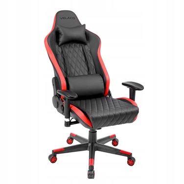 Ігрове крісло Velaco FURY-BL-RD, штучна шкіра, чорно-червоне