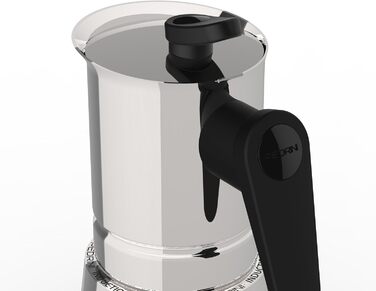Steelmoka, Patented Moka Espresso Machine for Cooktops including Induction, 2-Cup Capacity, Silver Color, Stainless Steel Coffee Maker, Dimensions 12 x 9 x 15.5 cm