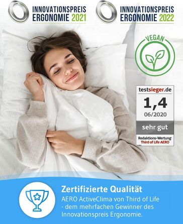 135x200 cm Duvet Cover, All-Season Duvet with OptiSleep® Technology, Fluffy Quilted Duvet AERO ActiveClima, Cozy Winter Duvet / Summer Duvet with Ventilation & Climate Zones, Ideal Hygiene for Allergy Sufferers 135 x 200 cm