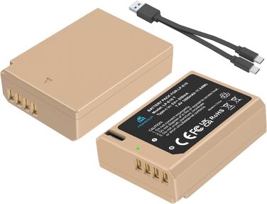 Акумулятор Homesuit LP-E10 1600mAh та LED-зарядний пристрій для Canon EOS 1100D, 1200D, 1300D, 2000D, Rebel T3, T5, T6, T7, Kiss X50, Kiss X70 (2 шт. акумулятори та 1 зарядний пристрій)