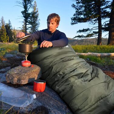 Спальний мішок Poepore Outdoor Winter для дорослих, Extra Wide, 3-4 сезони, XXL, теплий бавовняний фліс, 230*100см, 0°C