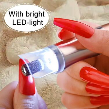 Електричний набір для манікюру та педикюру 13 в 1 Kabellos з підсвічуванням, 25000 об/хв, з пилозбірником, для дому, золото