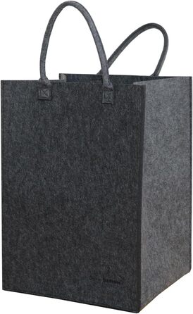 DuneDesign 100L Laundry Basket Felt Large - Felt Bag XXL Laundry Basket 60 cm tall - Felt Laundry Collector - Wooden Bag for Firewood Large Blanket Basket Living Room Bottle Collector Deposit Collection Storage Basket Felt