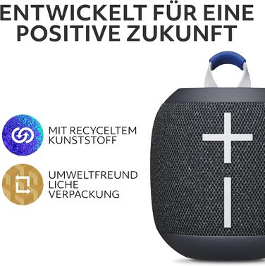 Ultimate Ears Wonderboom 4: Портативна водонепроникна Bluetooth колонка, чорна. З глибоким басом, 360° звук, захист від пилу, плаває. Радіус дії 40м