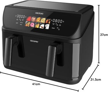 Фритюрниця Cecotec Cecofry & Grill Duoheat 10000 10л з грилем, подвійним нагріванням, 2800 Вт, регулюванням температури 40-200°C та 10 програмами