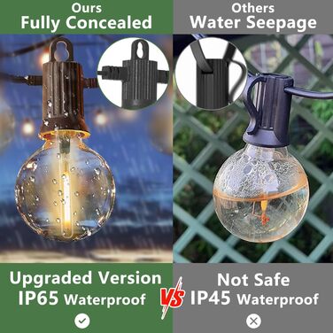ZOTOYI LED String Lights Outdoor 45M, LED String Lights Bulbs Outdoor with 73+3 G40 Bulbs (3 Replacement Bulbs), IP65 Waterproof Outdoor String Lights Bulbs for Indoor Decoration Outdoors, Party, Festival
