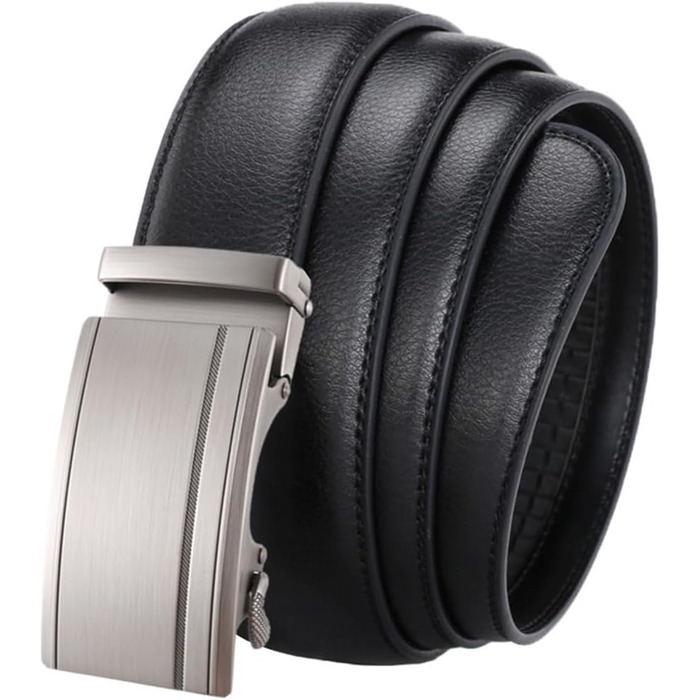 Чоловічий шкіряний ремінь на автоматичній застібці – білий, 115 см