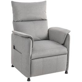 HOMCOM Electric Recliner TV Chair with Memory Function, Quiet Operation, Reclining Function, Adjustable Reclining Chair with Pet-Friendly Velvet-Like Fabric, Remote Control, Grey | Aosom