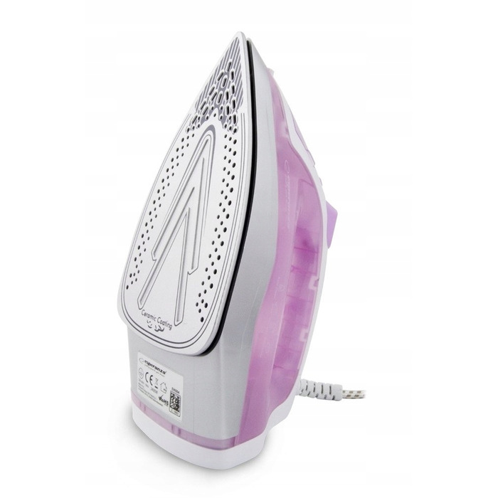 Парова праска Esperanza 2400W, керамічна підошва, система Anti-Drip, рожева