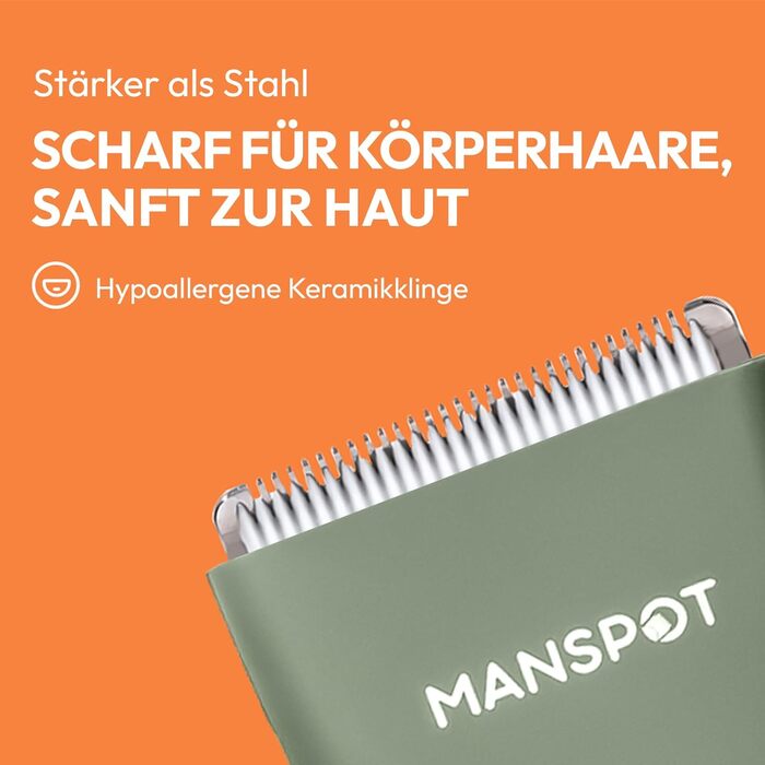 Триммер для тіла MANSPOT: чоловічий, вологостійкий, для інтимної зони, для тіла, для ніг, грудей, пахв, USB-C, для сухого та мокрого гоління