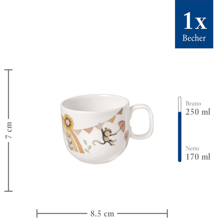 Набір дитячого посуду Villeroy & Boch Boho Kids (4 шт.) з нержавіючої сталі: виделка, ложка, ніж, чашка