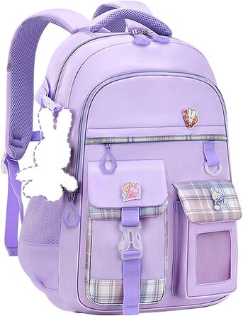 Дитячий рюкзак для дівчинки-підлітка, нейлоновий, водонепроникний, легкий, 9-15 років, фіолетовий