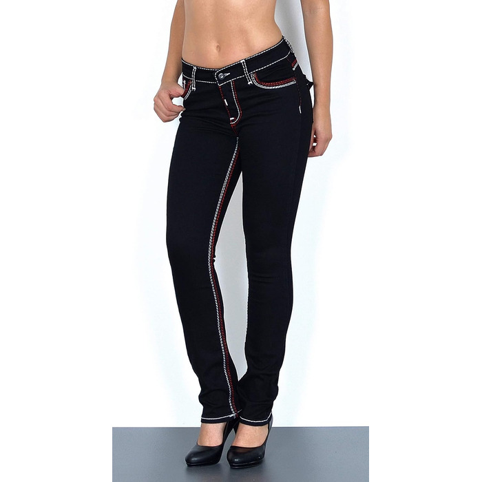 Жіночі джинси ESRA Straight Leg J755/J753, великі розміри, товсті шви