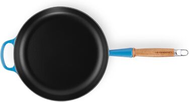 Сковорода Le Creuset Signature чавунна з дерев'яним ручками (Azure, 28 см)