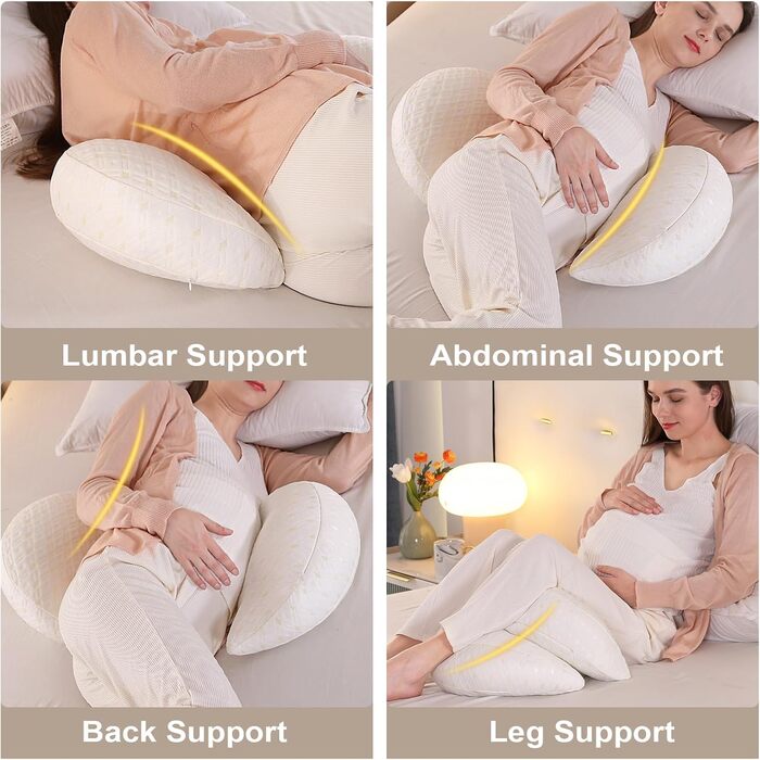 Подушка для вагітних SHANNA U-подібної форми, подушка для сну на боці, подушка для годування, з м'яким покриттям Minky Dot, велика подушка для підтримки тіла, комфортна подушка для дорослих, подушка для сну та годування малюка (білий, маленький)