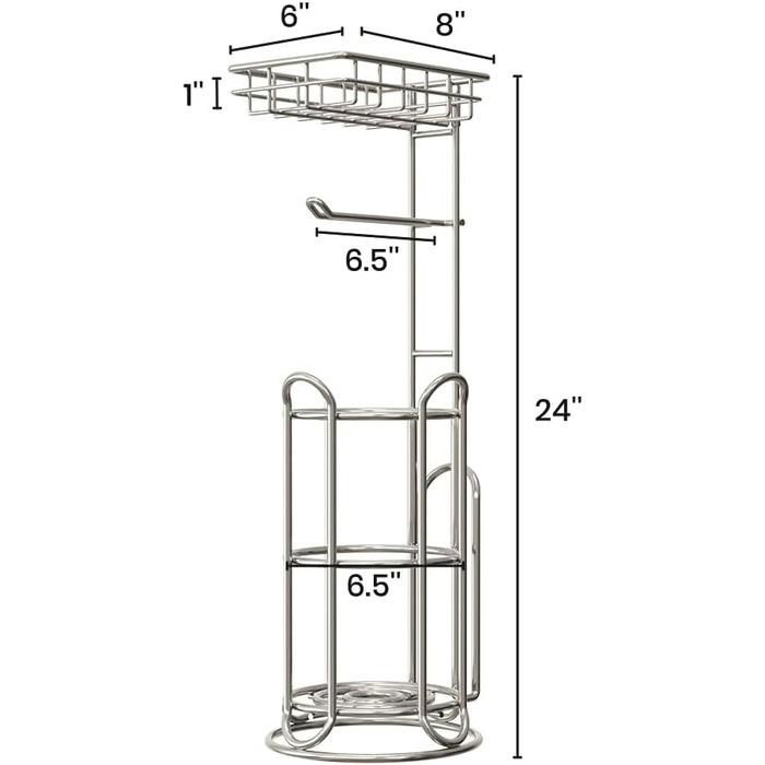 Тримач туалетного паперу TreeLen Mega Roll з нержавіючої сталі, тримач серветок та журналів, хромований, на 4 рулони