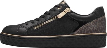 Чорні жіночі кросівки MARCO TOZZI на плоскій підошві з блискавкою, веганський матеріал, 37 EU