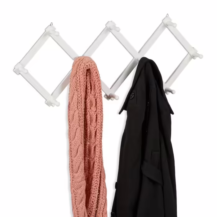 Relaxdays Extendable Wooden Wall Clothes Rack