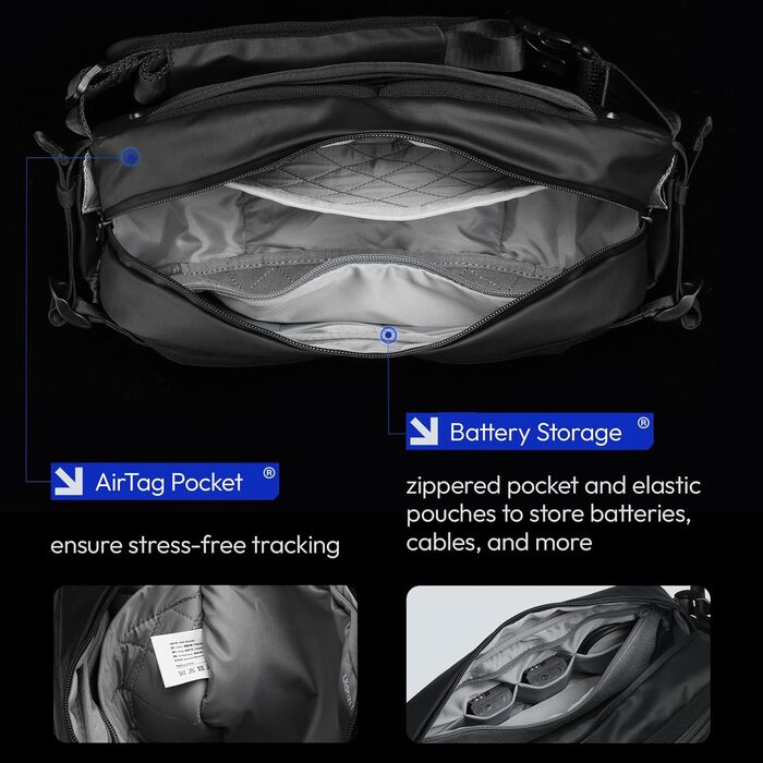 Сумка для камери ULANZI, водонепроникна, з тримачем для штатива, для DSLR/SLR/беззеркальних камер, чорна, об'єм 9 л