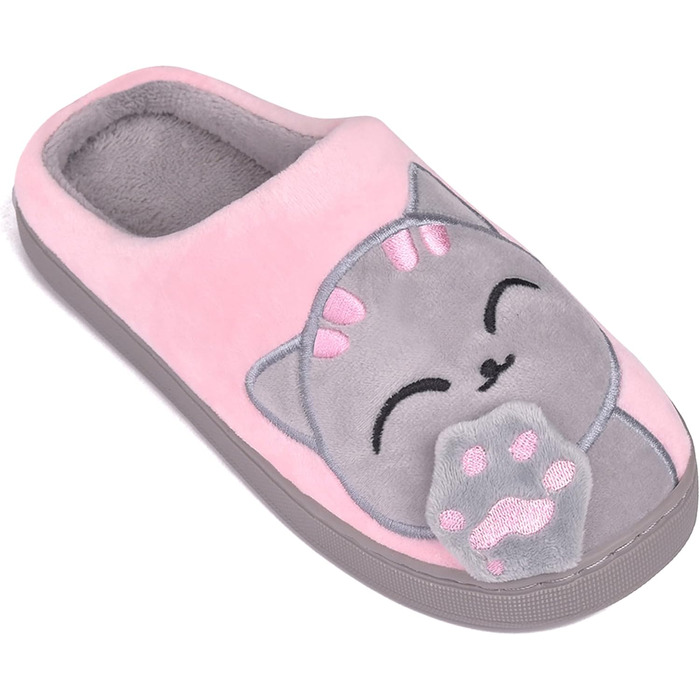 JACKSHIBO Теплі плюшеві тапочки для дому - жіночі та чоловічі, унісекс, 40/41 EU, рожеві