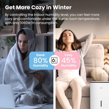 Зволожувач повітря Comfee MDDP-50DEN7, 50 л/24 год, для приміщень до 100 м², з таймером та інтел. режимом