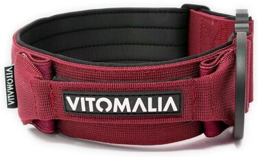 Тактичне нашийник для собак, 5 см: міцний нейлон, магнітна ручка, запобіжна застібка, для великих собак (5 см/L = 45-60 см, Бордовий)