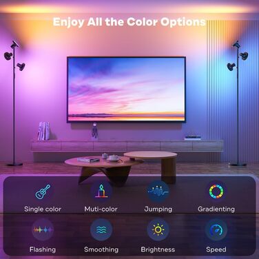 Стельовий світильник SIBRILLE з LED-підсвічуванням, 36W, 2500LM, диммування, пульт ДУ, сенсорне управління, 2700K-6500K, 3-режимний світловий ефект, для вітальні, спальні, офісу, готелю, колір: чорний