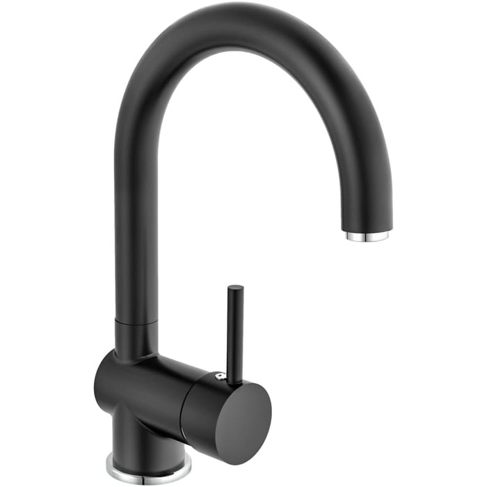 Змішувач кухонний EISL FUTURA NI182GANI з високим виливом, одноlever, хром/чорний матовий