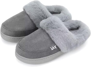 Тапочки зимові жіночі/чоловічі NineCiFun, теплі, з флісу, антиковзкі, для дому та вулиці, сірі, 40/41 EU