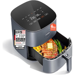 Фритюрниця повітряна COSORI 4.7L, 7-в-1, сіра, 230°C, тиха (55dB), 100+ рецептів, економна (55%)