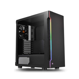 Корпус для ПК Thermaltake H200 TG RGB ATX з RGB підсвічуванням, скляна бічна панель, чорний | 120мм вентилятор в комплекті