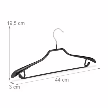 Relaxdays 10-Piece Black Suit Hangers, Non-Slip