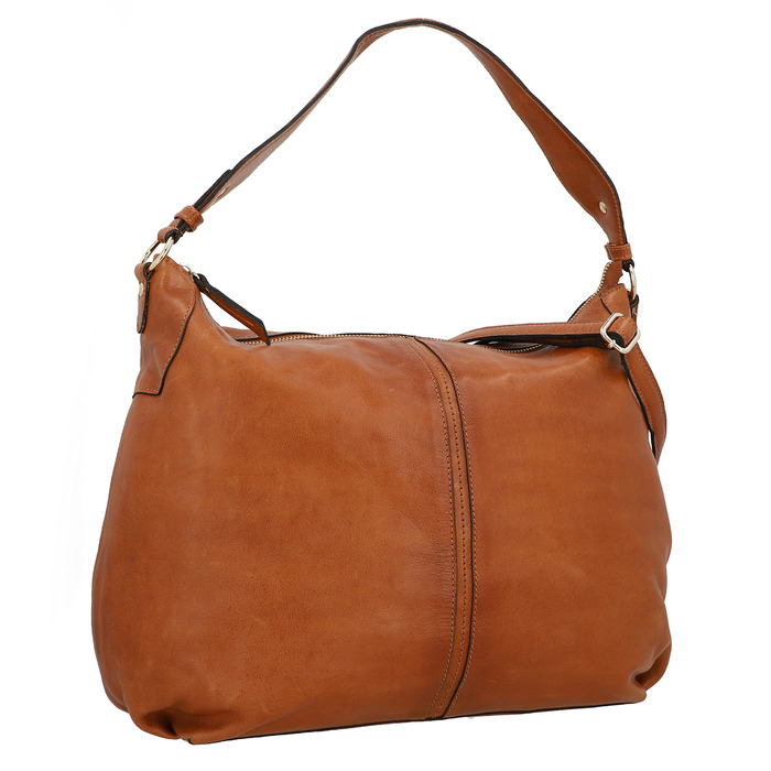 Сумка Gusti Shopper Leder Hannah - жіноча шкіряна сумка-шопер, крос-боді, коричнева