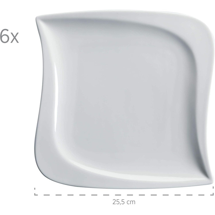 Набір посуду MÄSER Kombiservice LA MUSICA, 30 предметів, порцеляна, слонова кістка, білий