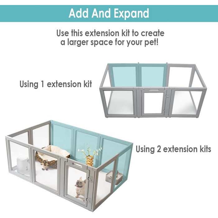 Забіг для собак Front Row: міцний, прозорий, з 6 панелями, 76,2 см, для дому та саду, легко збирається, складається, сірий, для собак маленьких та середніх порід