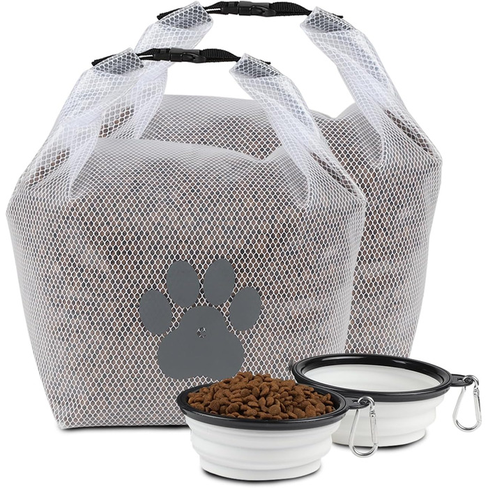 Сумка для зберігання корму для тварин, 2 шт., складана, BPA-free, харчова, для домашніх тварин, зберігає свіжість, для кемпінгу, перевезення, подорожей, прозора