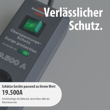 Бренненштуль Secure-Tec Мережевий фільтр 6 виходів із захистом від перенапруги (сірий)