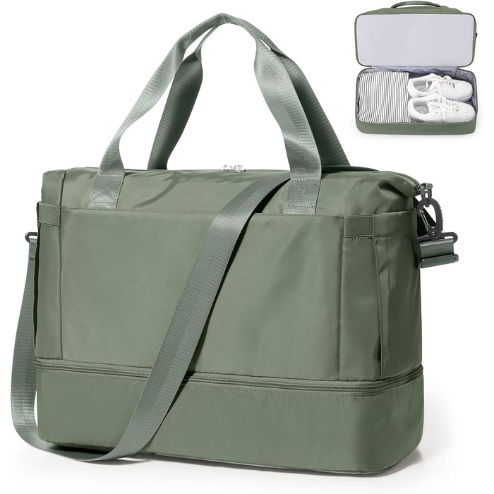 Спортивна сумка для подорожей Easyjet 45x36x20, водонепроникна, з відділенням для взуття, для фітнесу, подорожей та лікарні (L2-Зелений, A04-Армійський зелений)