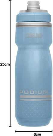 Camelbak Podium Ice Sport Water Bottle, Squeeze Bottle, for Running, Cycling, Hiking (Stone Blue, 710 ml)