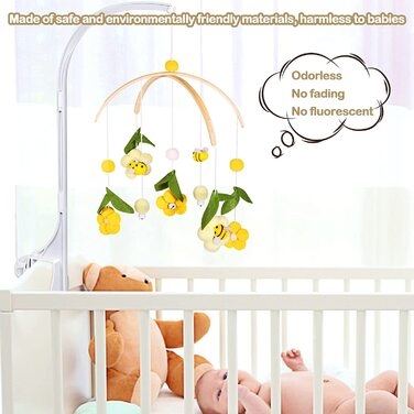 Unaibber 58 cm Baby Mobile White-Yellow