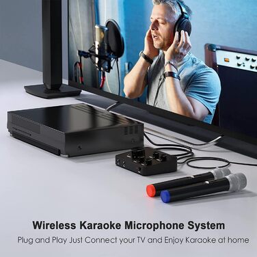 UHF мікрофонний комплект DigitConvert: 2 бездротові мікрофони з діапазоном 100ft для караоке, співу, церкви та PA систем