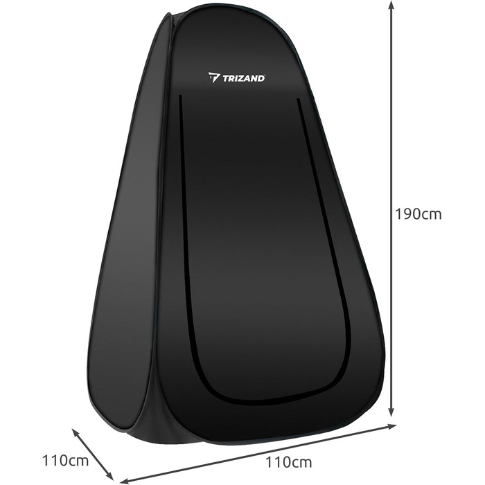 4-in-1 Pop-Up Camping Shower Tent | Portable Privacy Toilet Tent - Waterproof Black Shower & Changing Tent with Carry Bag & Accessories | 190x110x110 cm