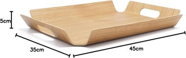 Bredemeijer brown curved rectangular wooden tray, 44.5 cm